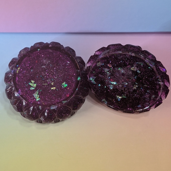 Purple Glitter Resin Trinket/Jewerly Box - Picture 2 of 9